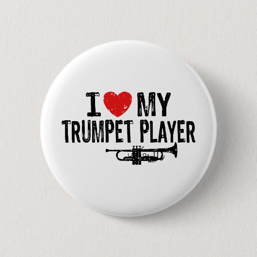 Ik hou van mijn Trumpet Player Ronde Button 5,7 Cm (Voorkant)