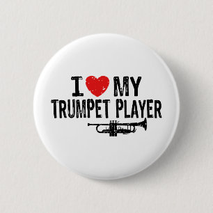 Ik hou van mijn Trumpet Player Ronde Button 5,7 Cm