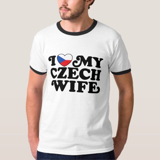 Ik hou van mijn Tsjechische vrouw T-shirt (Voorkant)