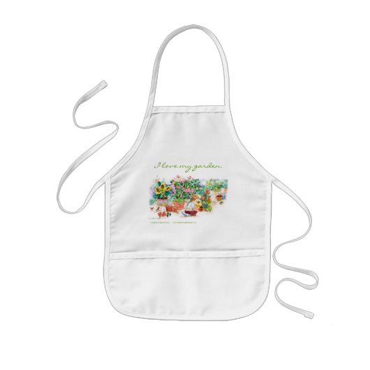 Ik hou van mijn tuin kinder schort (Voorkant)