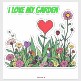 "Ik hou van mijn tuin" Sticker | Kleurrijke Wilde
