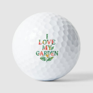 Ik hou van mijn tuin tropische bloemen Waterverf Golfballen