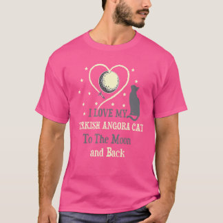 Ik hou van mijn Turkse angorakat op moonkat T-shirt
