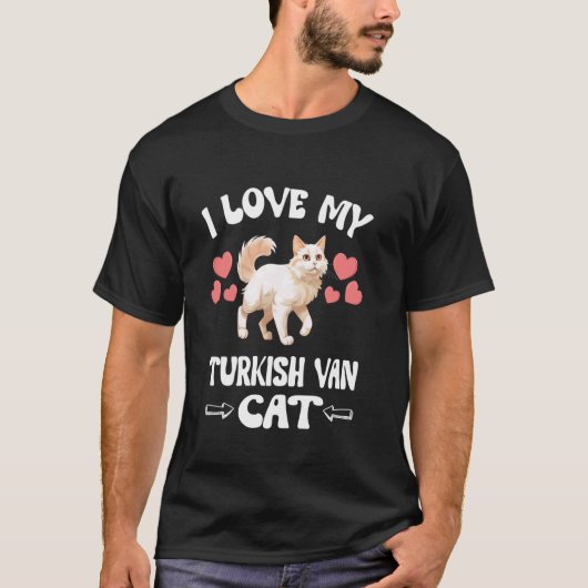 Ik hou van mijn Turkse Van kat T-shirt (Voorkant)