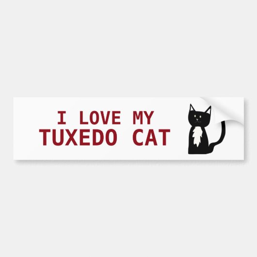 Ik hou van mijn Tuxedo Cat Bumpersticker (Voorkant)
