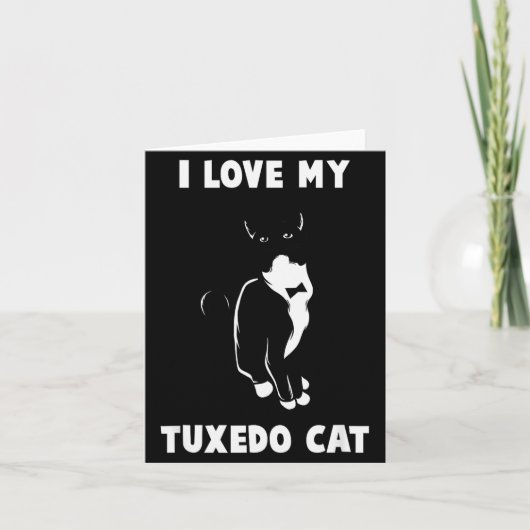 Ik hou van mijn Tuxedo Cat T-shirt _ Kat Liefhebbe Kaart (Voorkant)