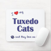 Ik hou van mijn Tuxedo-katten (meerdere katten) Muismat (Met muis)