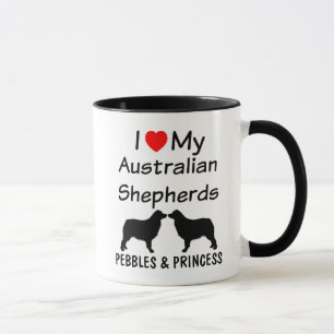 Ik hou van mijn twee Australian Shepherds Coffee M Mok