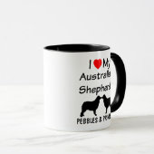 Ik hou van mijn twee Australian Shepherds Coffee M Mok (Voorkant rechts)