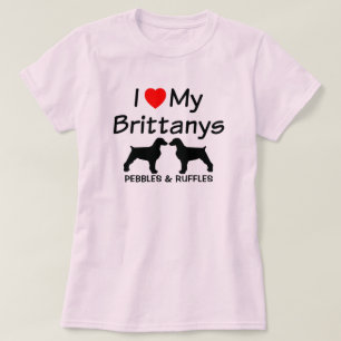 Ik hou van mijn twee Brittany Dogs Shirt
