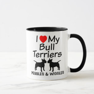 Ik hou van mijn twee Bull Terrier honden Mok
