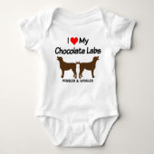 Ik hou van mijn twee chocolade lab honden silhouet romper (Voorkant)