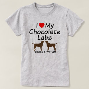 Ik hou van mijn twee chocolade lab honden t-shirt