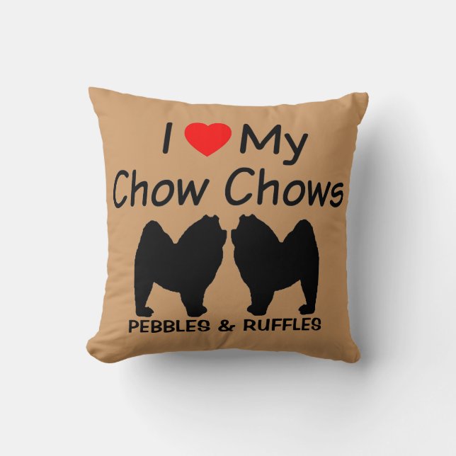 Ik hou van mijn twee Chow Chow honden Kussen (Voorkant)