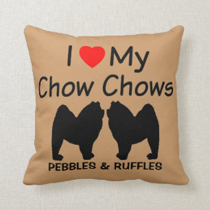 Ik hou van mijn twee Chow Chow honden Kussen