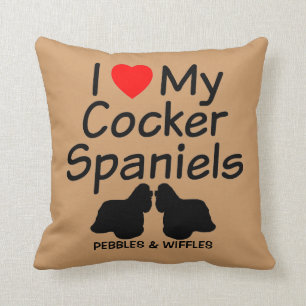 Ik hou van mijn twee Cocker Spaniel honden Kussen