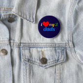 Ik hou van mijn twee dads Gay Pride Daughter Ronde Button 5,7 Cm (In situ)