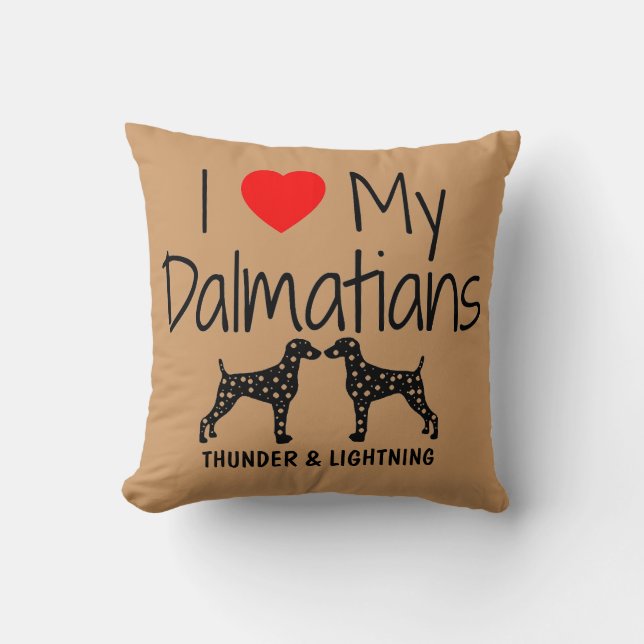 Ik hou van mijn twee Dalmatiërs Kussen (Voorkant)