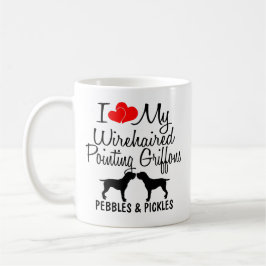 Ik hou van mijn twee draadharige wijzende Griffons Mok