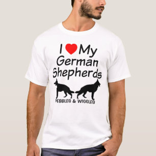 Ik hou van mijn TWEE Duitse herders T-shirt