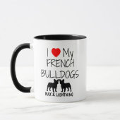 Ik hou van mijn twee Franse Bulldogs Mok (Links)