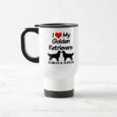 Ik hou van mijn twee Golden Retriever honden silho Reisbeker (Links)
