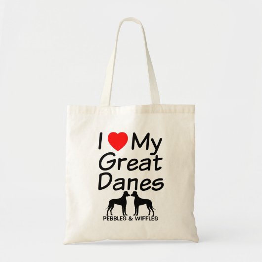 Ik hou van mijn twee grote Deense honden Tote Bag (Voorkant)