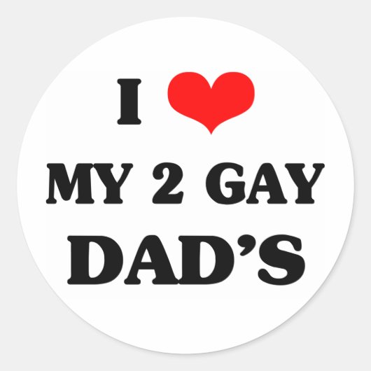 Ik hou van mijn twee homo's ronde sticker (Voorkant)