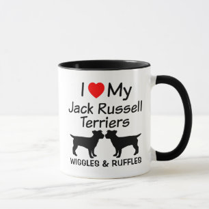 Ik hou van mijn twee Jack Russell Terrier Dogs Mok