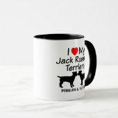 Ik hou van mijn twee Jack Russell Terrier honden Mok (Voorkant rechts)