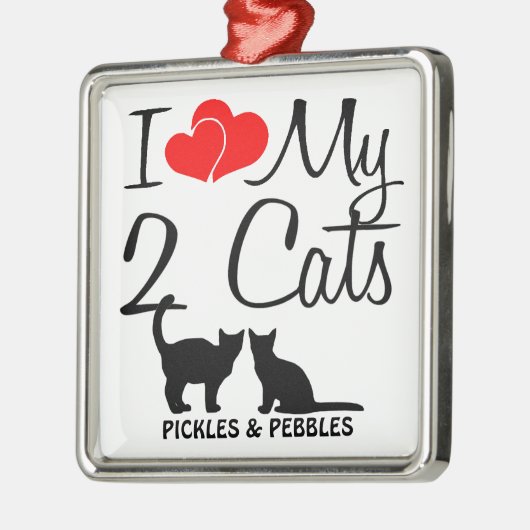 Ik hou van mijn twee katten Ornament (Links)