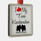 Ik hou van mijn twee Keeshonden Ornament (Rechts)