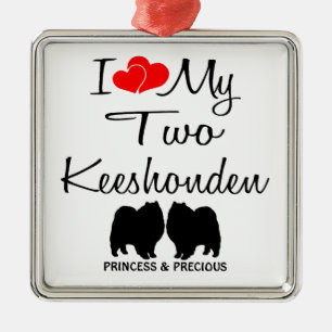 Ik hou van mijn twee Keeshonden Ornament