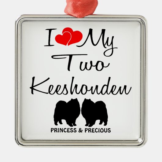 Ik hou van mijn twee Keeshonden Ornament (Voorkant)