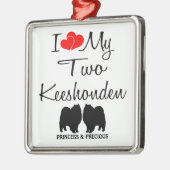 Ik hou van mijn twee Keeshonden Ornament (Links)