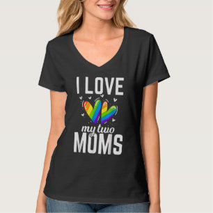 Ik hou van mijn twee momen-homevliegende lesbienne t-shirt