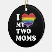 Ik hou van mijn twee momen-lesbienne keramisch ornament (Links)