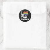 Ik hou van mijn twee momen-lesbienne ronde sticker (Tas)