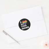 Ik hou van mijn twee momen-lesbienne ronde sticker (Envelop)