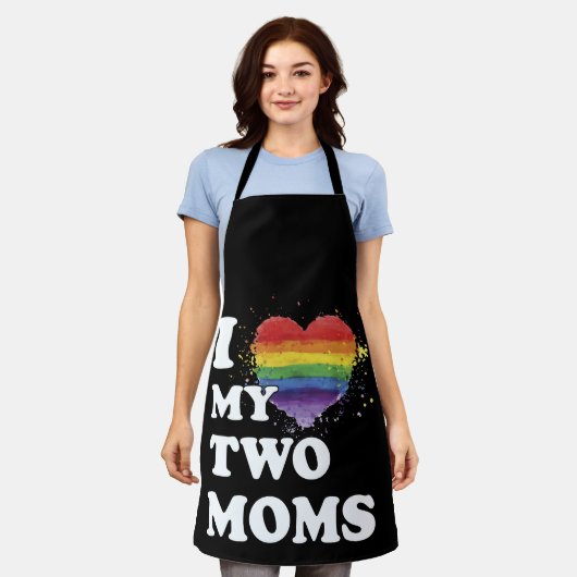 Ik hou van mijn twee momen-lesbienne schort (Gedragen)