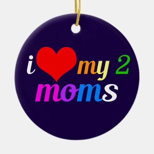 Ik hou van mijn twee Moms Gay Pride Daughter Keramisch Ornament (Voorkant)