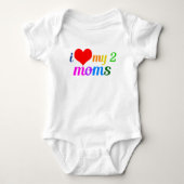 Ik hou van mijn twee Moms Gay Pride Daughter Romper (Voorkant)