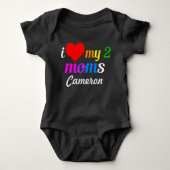 Ik hou van mijn twee Moms Gay Pride Romper (Voorkant)