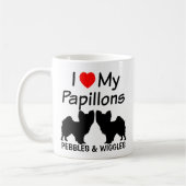 Ik hou van mijn twee papillonhonden Mok (Links)