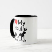 Ik hou van mijn twee pitbull honden mok (Voorkant links)