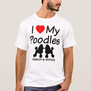 Ik hou van mijn twee poedels t-shirt