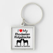 Ik hou van mijn twee Rhodesian Ridgebacks Dogs Sle Sleutelhanger (Voorkant)