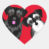 Ik hou van mijn twee Schattigee schnauzers Hart Sticker (Voorkant)