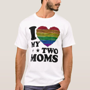 Ik hou van mijn twee T-shirt LGBT Gay Lesbian