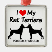 Ik hou van mijn twee terrier-honden metalen ornament (Voorkant)